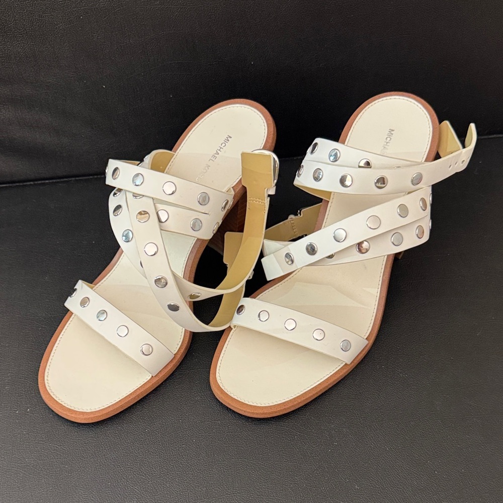 Michael Kors Cream Studded Sandals